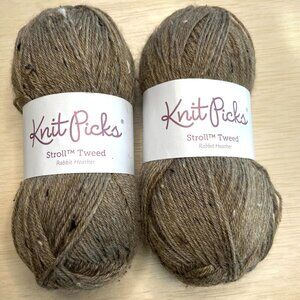 2 skeins Knit Picks Stroll Tweed Merino Wool Yarn